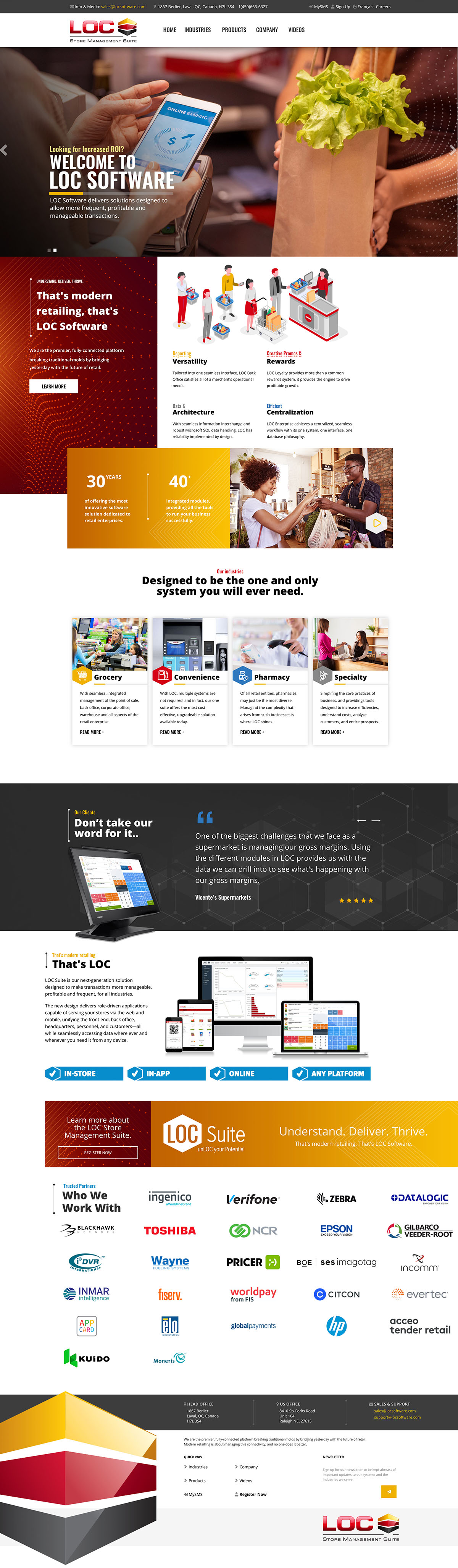 loc software website mockup