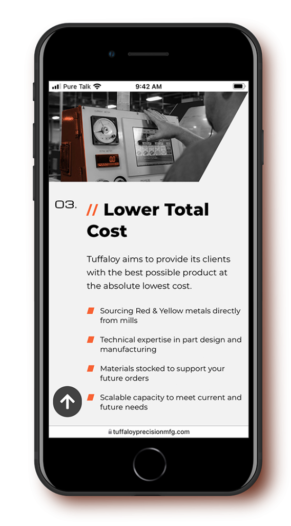 tuffaloy precision manufacturing mobile web mockup 3
